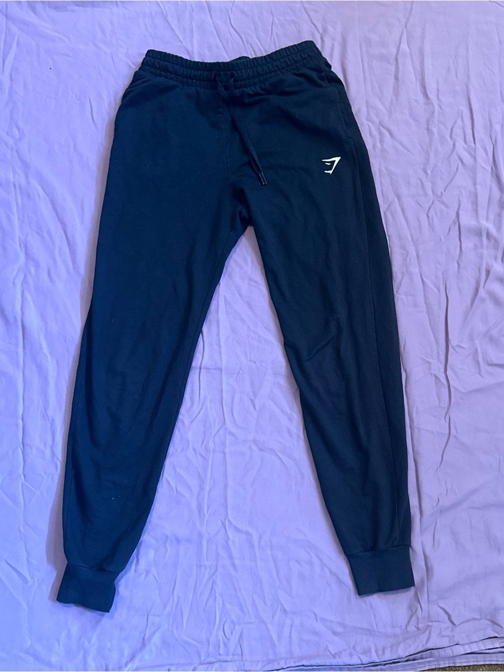 Gymshark Black Athletic Joggers with White Logo